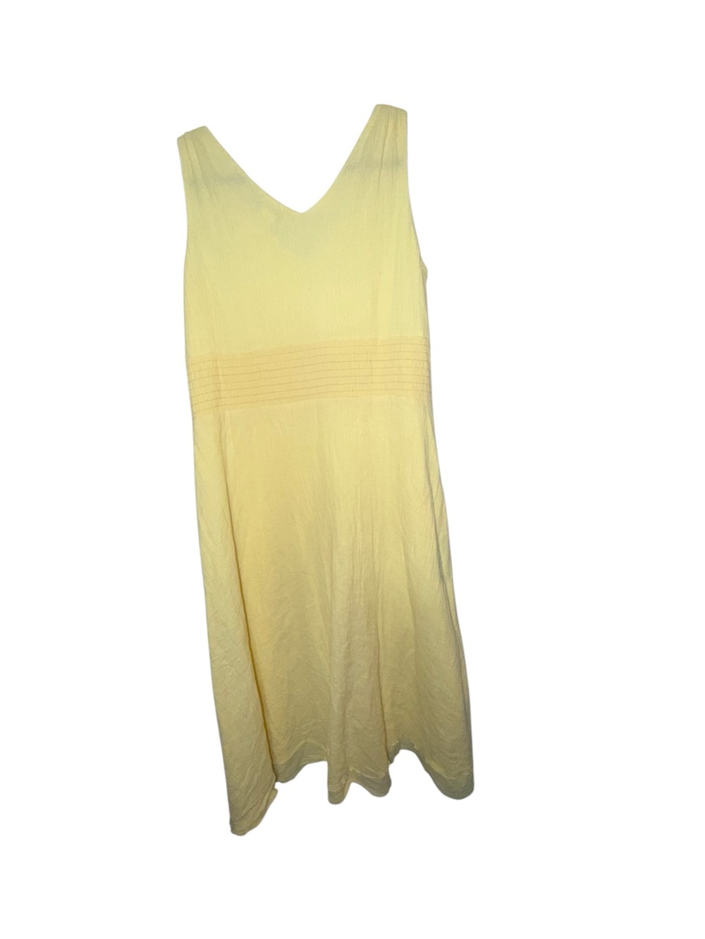 Soft Surroundings Pale Yellow Sleeveless V-Neck Dress - Picture 4 of 6